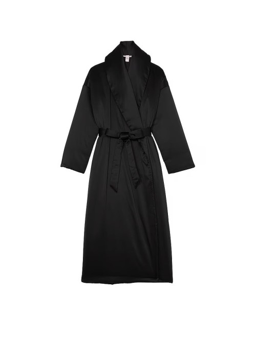 Халат + Маска для сна Dream Satin Duvet Robe & Eye Mask Set Black