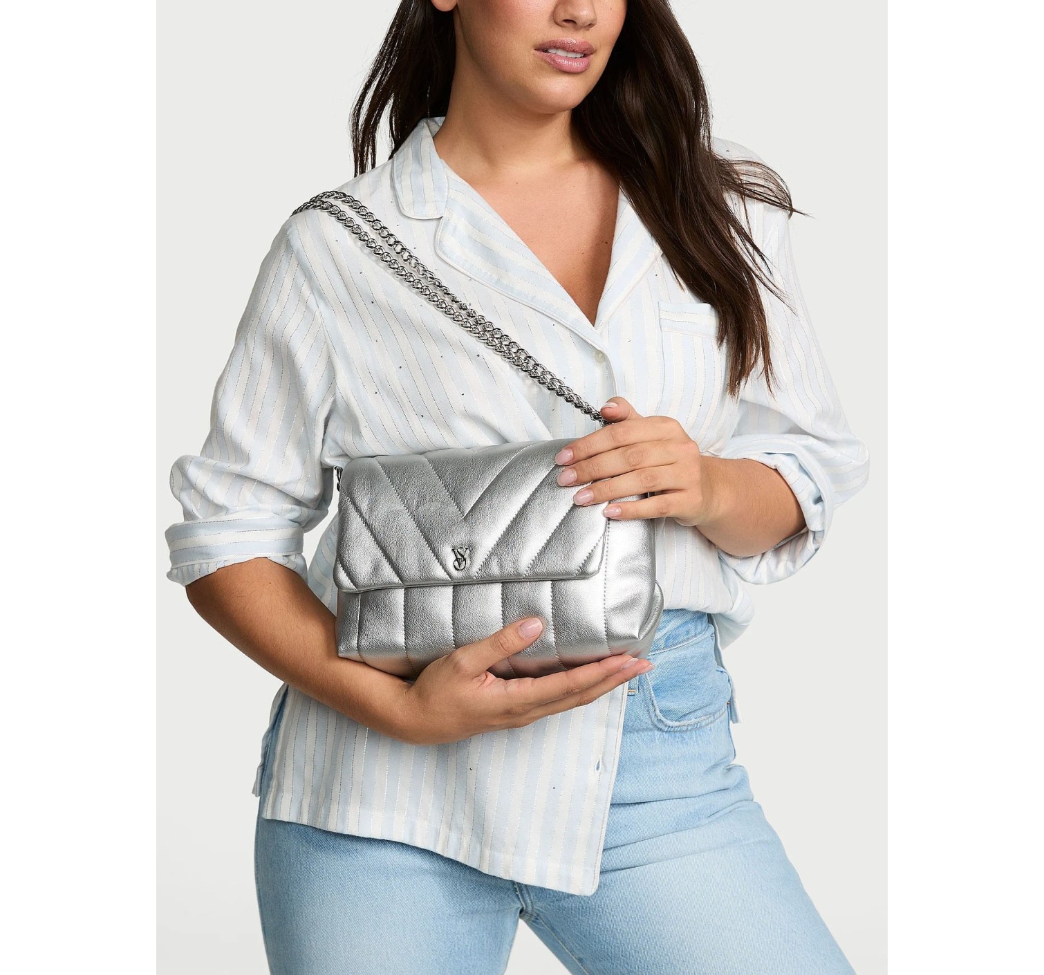 Сумка Medium Crossbody Bag Silver