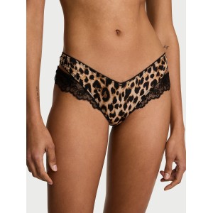 Трусики Rose Lace-Trim Cut-Out Thong Panty Leopard