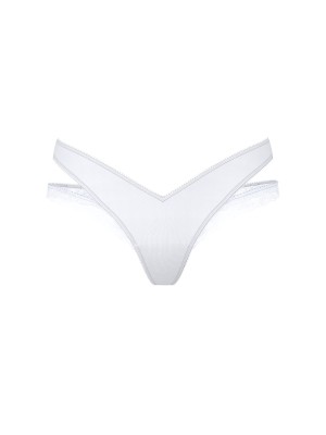 Трусики Rose Lace-Trim Cut-Out Thong Panty White