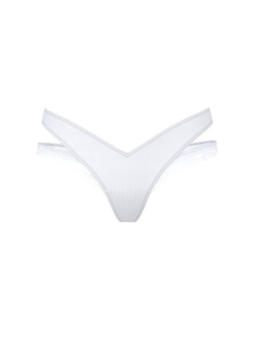 Трусики Rose Lace-Trim Cut-Out Thong Panty White