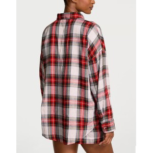 Пижама Modal-Cotton Long-Sleeve Short Pajama Set Plaid
