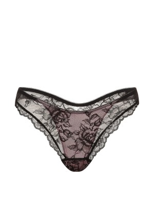 Трусики Rose Lace Overlay Thong Panty Dusk Rose