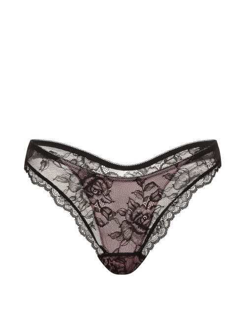 Трусики Rose Lace Overlay Thong Panty Dusk Rose