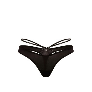 Трусики Shine Charm Strappy Thong Panty Black