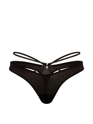 Трусики Shine Charm Strappy Thong Panty Black