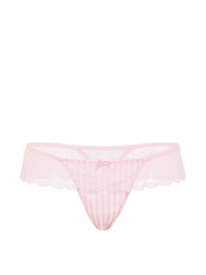 Трусики Tease Satin Lace-Trim Skirted Thong Panty Pink Heritage Stripes