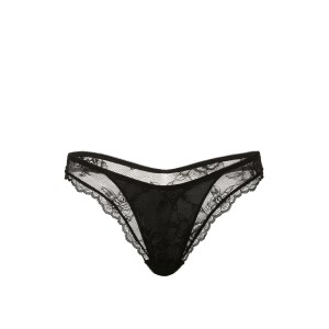Трусики Rose Lace Overlay Thong Panty Black