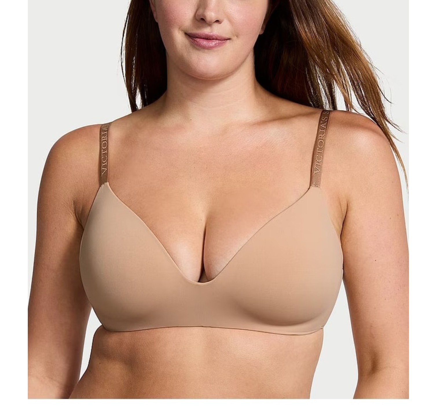 Бюстгальтер Strap Lightly Lined Non Wired Logo Bra Praline Nude