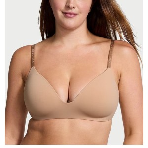 Бюстгальтер Strap Lightly Lined Non Wired Logo Bra Praline Nude