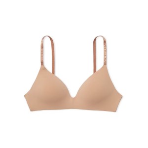 Бюстгальтер Strap Lightly Lined Non Wired Logo Bra Praline Nude