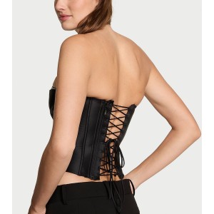 Комплект Gradient Shine Strapless Corset Top Set Black