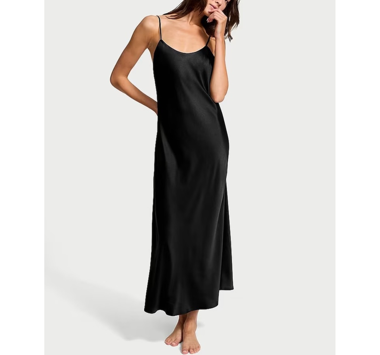 Пеньюар Satin Maxi Slip Black