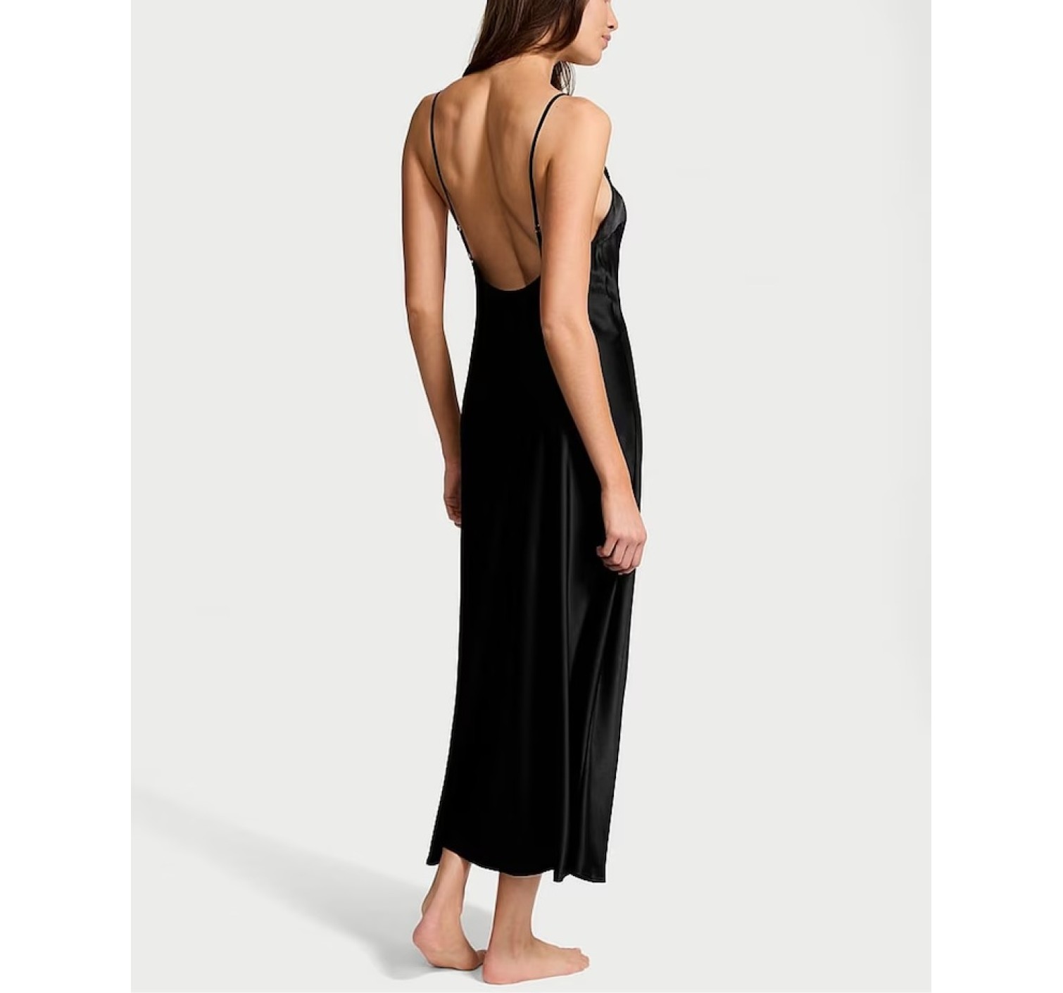 Пеньюар Satin Maxi Slip Black