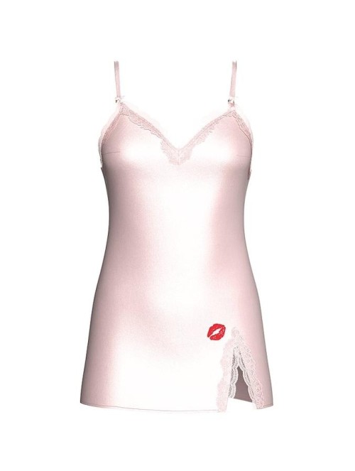 Пеньюар Tease Satin Lace-Trim Mini Slip Dress Angel Pink