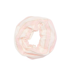 Піжама Flannel Long Tee-Jama & Scrunchie Set White & Pink Shimmer Heritage Stripes
