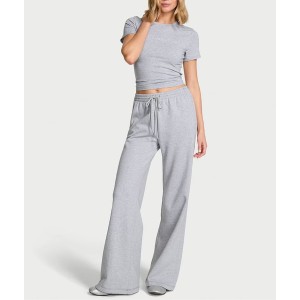 Костюм Medium Heather Fleece Hoodie Wide Leg Fleece Joggers Set Grey 