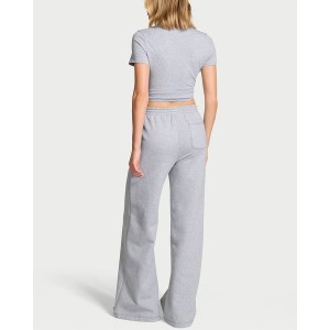 Костюм Medium Heather Fleece Hoodie Wide Leg Fleece Joggers Set Grey 