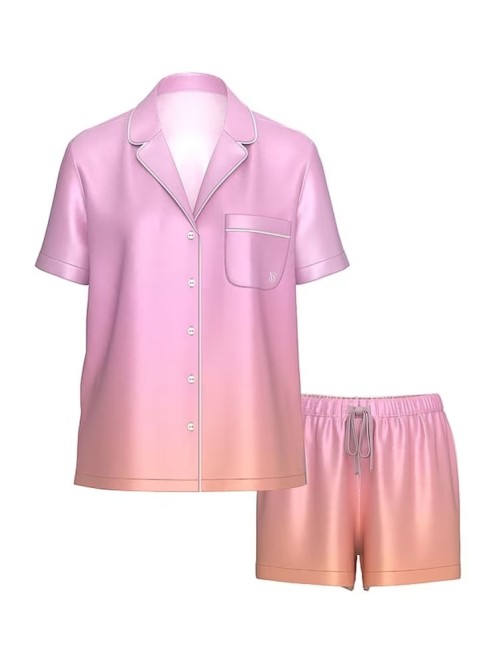 Пижама Satin Short Pyjamas Set Pink Ombre