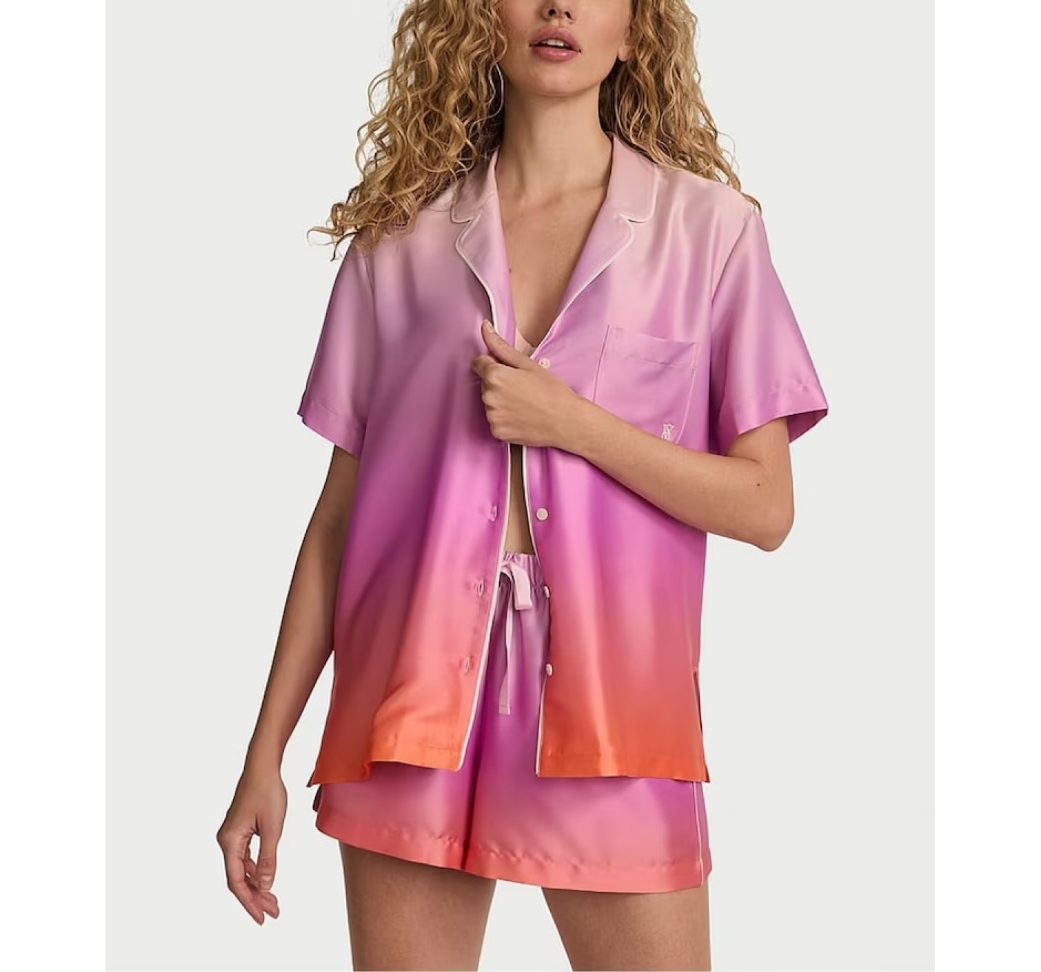 Пижама Satin Short Pyjamas Set Pink Ombre
