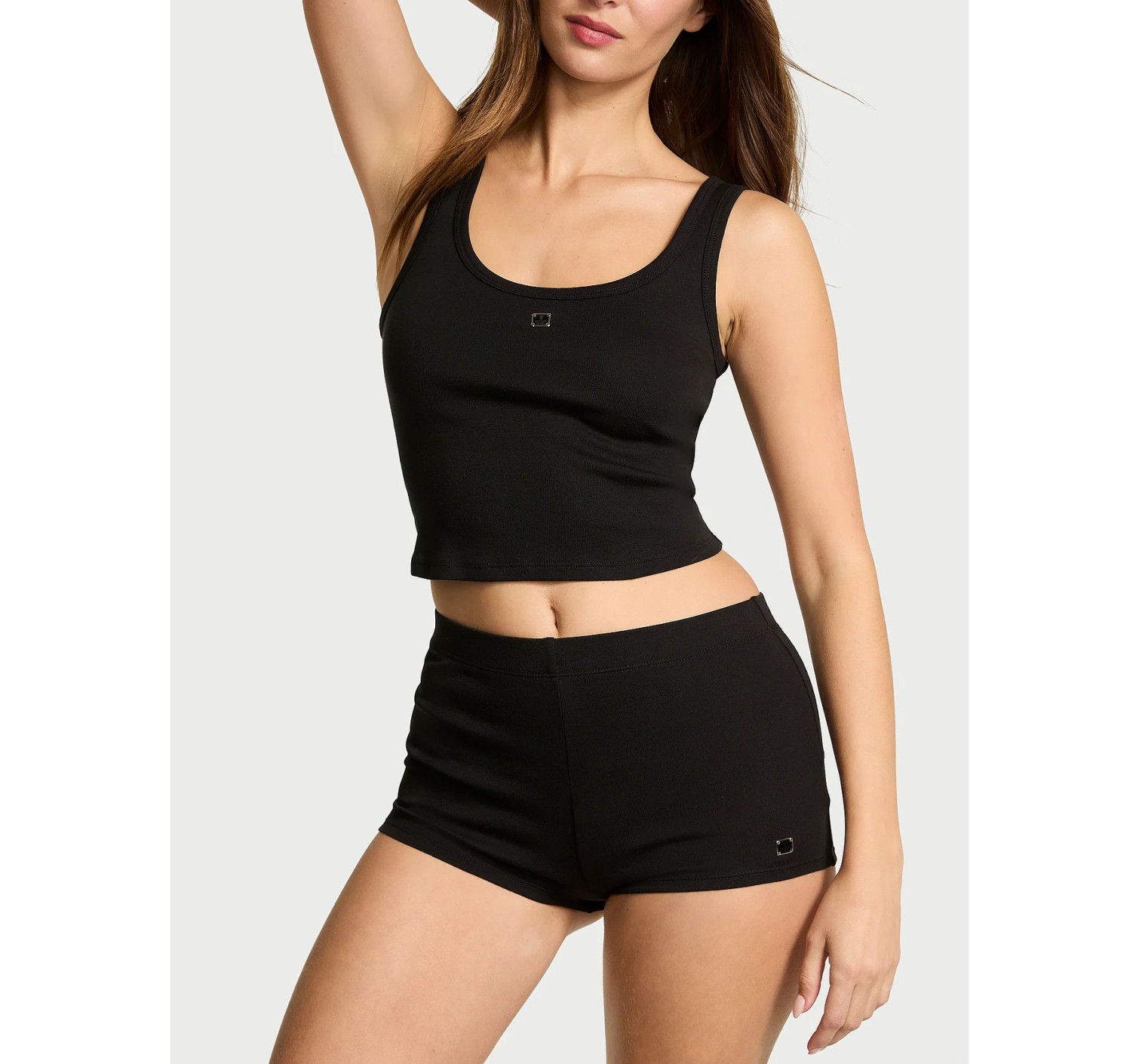 Піжама 100% Cotton Tank Short Pajama Set Black