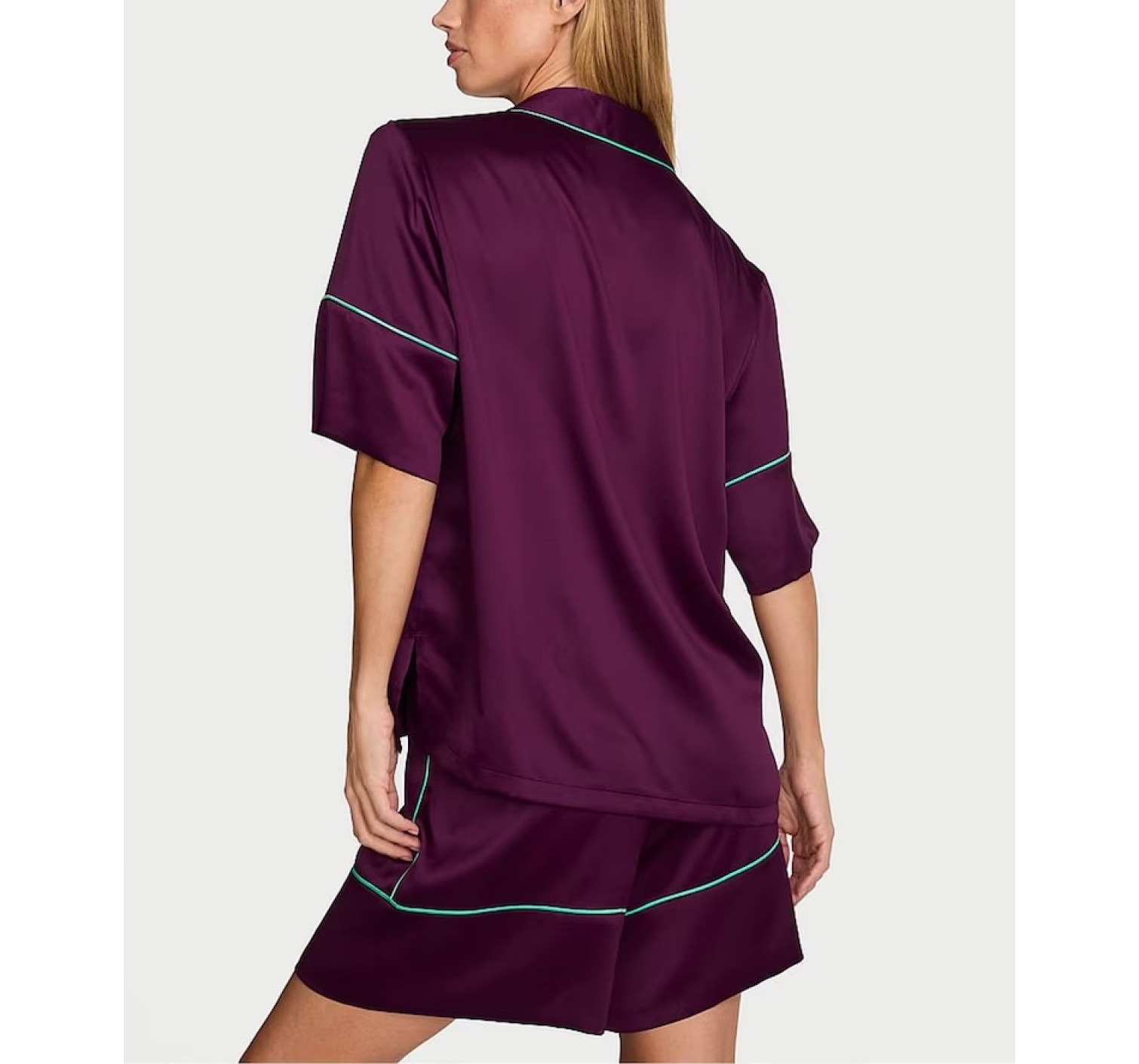 Піжама Satin Short Pyjamas Set Party On Purple 