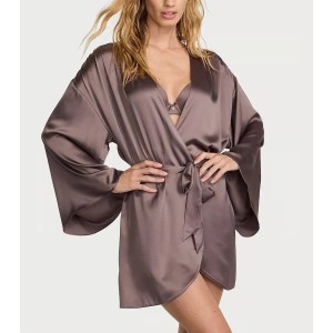 Халат Satin Short Robe Cloudy Grey