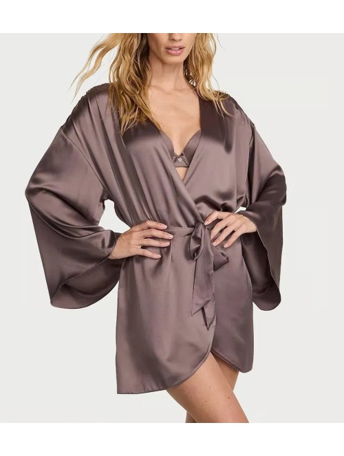 Халат Satin Short Robe Cloudy Grey