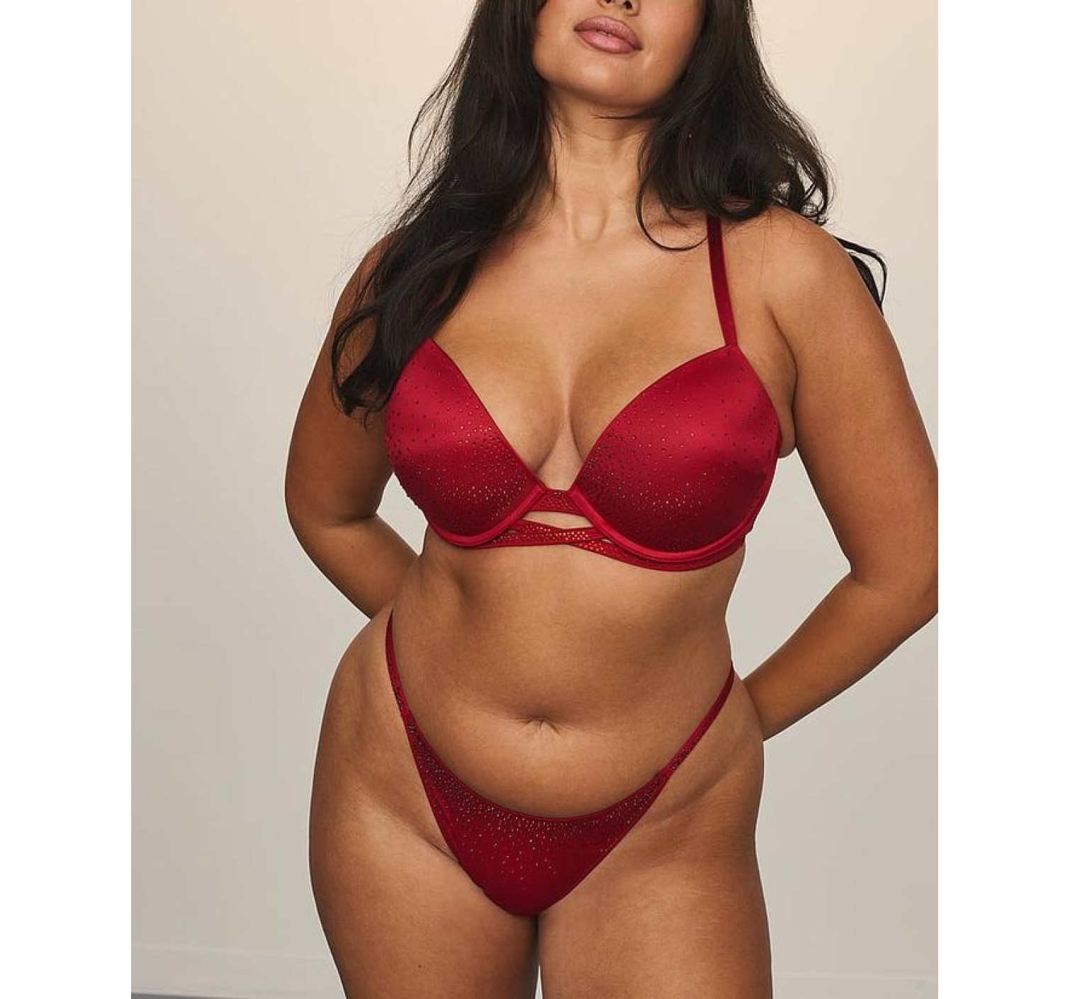 Бюстгалтер Sparkle Crystal Shine Cradle Push-Up Bra Red Lacquer