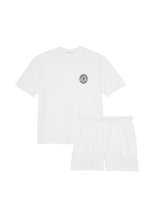 Пижама 100% Cotton Short Pajama Set White