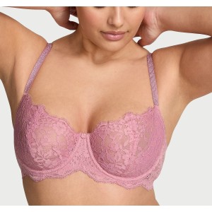 Комплект білизни Wicked Twinkle Lace Unlined Balconette Bra Thong Set Dusk Mauve