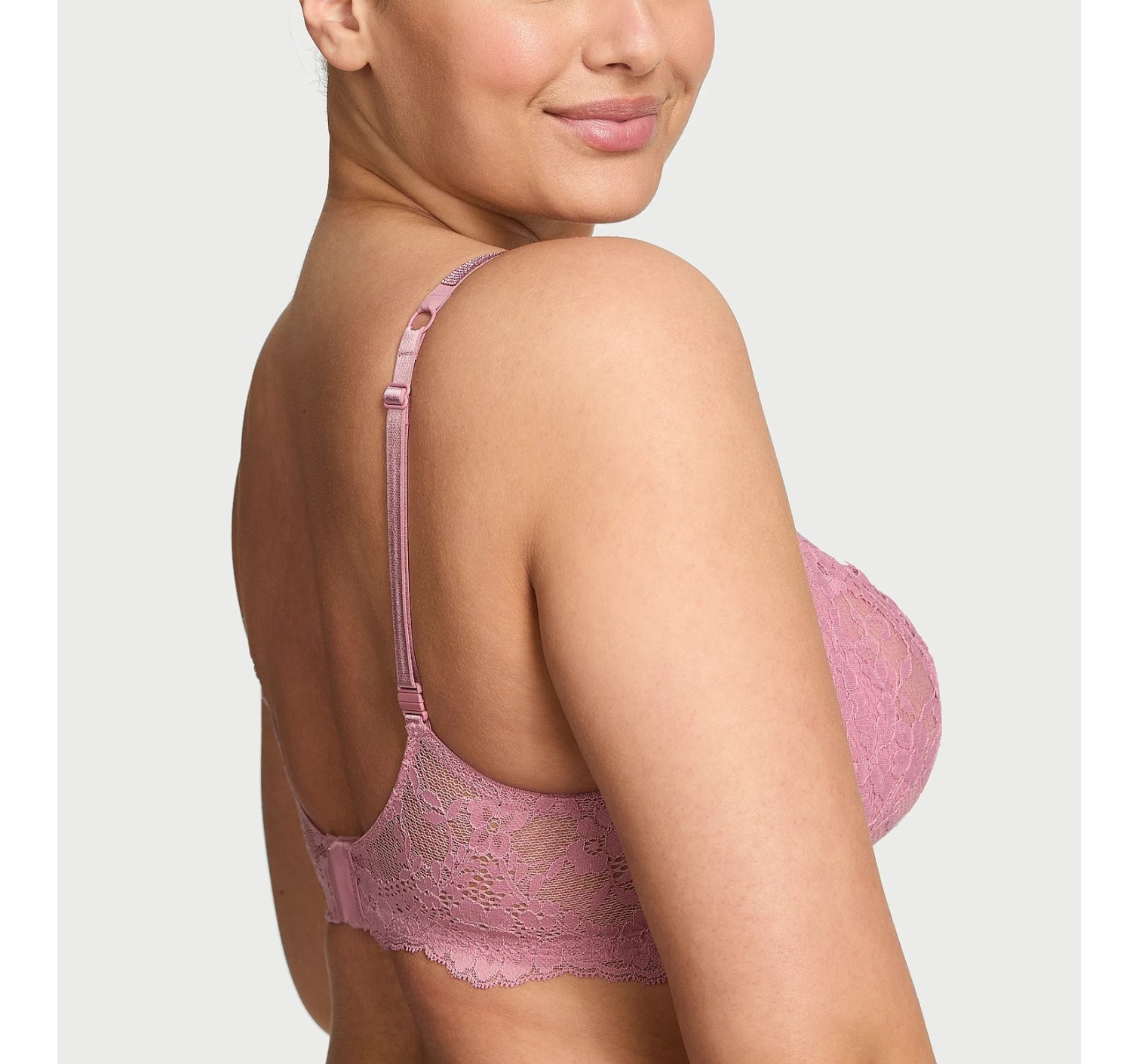 Комплект білизни Wicked Twinkle Lace Unlined Balconette Bra Thong Set Dusk Mauve