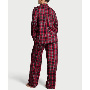 Піжама Flannel Long Pajama Set Lipstick Plaid