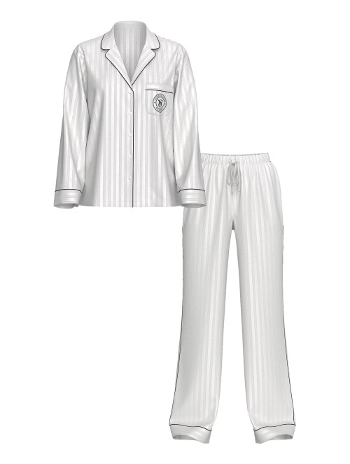 Пижама Glazed Satin Long Pajama Set Coconut White