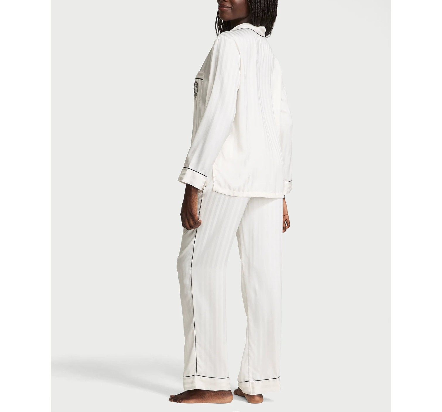 Піжама Glazed Satin Long Pajama Set Coconut White