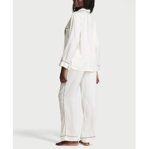 Піжама Glazed Satin Long Pajama Set Coconut White