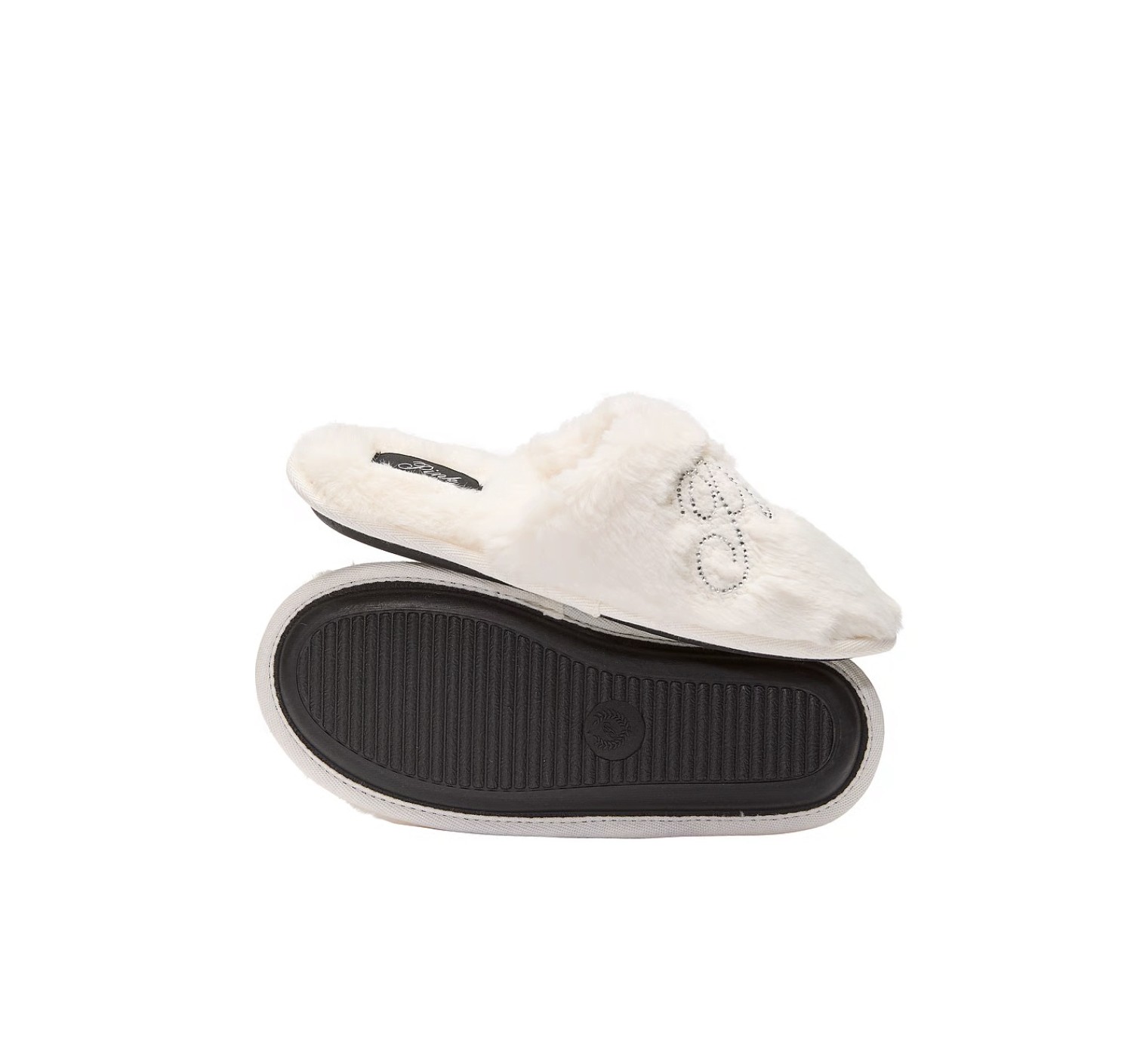 Капці для дому Faux-Fur Closed-Toe Slippers White Bling Logo