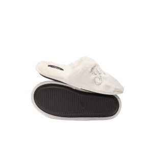 Капці для дому Faux-Fur Closed-Toe Slippers White Bling Logo