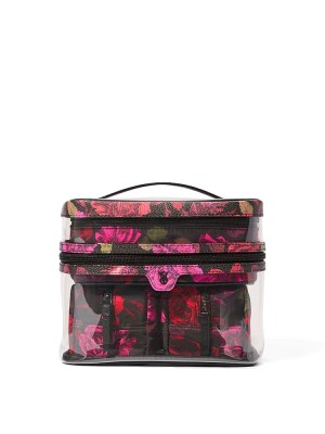 Косметичка 4 Piece Makeup Bag Black Floral