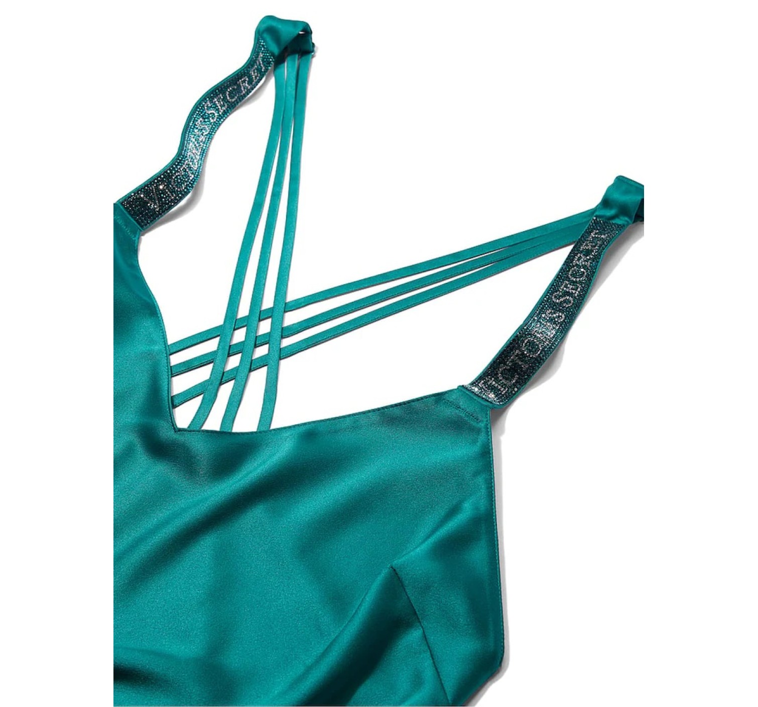Пеньюар Shine Satin Strappy Back Slip True Teal Blue 