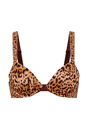 Бюстгалтер Logo Shine Strap Push-Up Bra Leopard