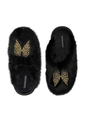 Домашні капці Luxe Plush Closed-Toe Slippers Black