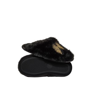 Домашние тапочки Luxe Plush Closed-Toe Slippers Black