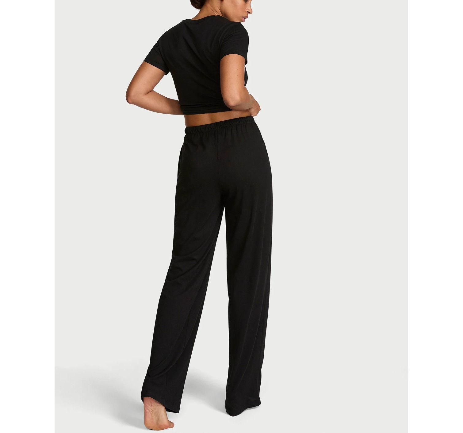 Пижама 100% Cotton Tee Long Pajama Set Black