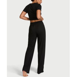 Пижама 100% Cotton Tee Long Pajama Set Black