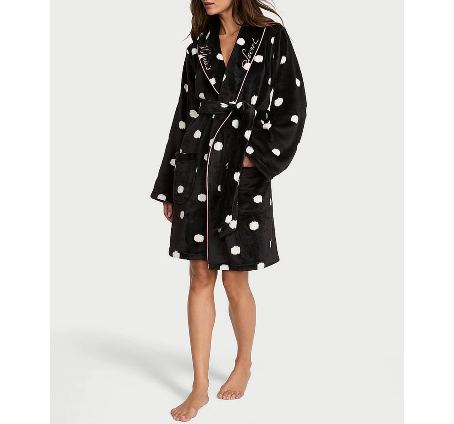 Халат Cozy Plush Robe Black Dot