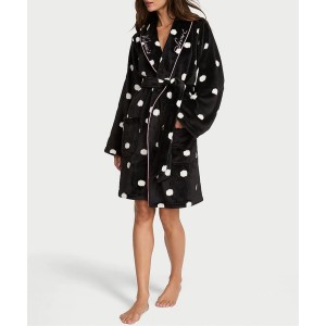 Халат Cozy Plush Robe Black Dot