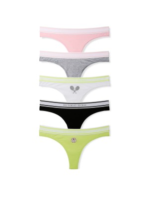 Набір трусиків 5-Pack Logo Cotton Tennis Thong Panties