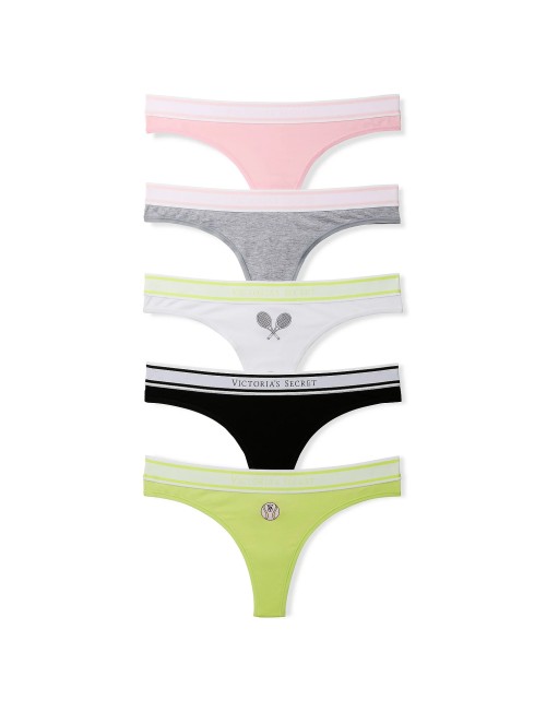 Набор трусиков 5-Pack Logo Cotton Tennis Thong Panties