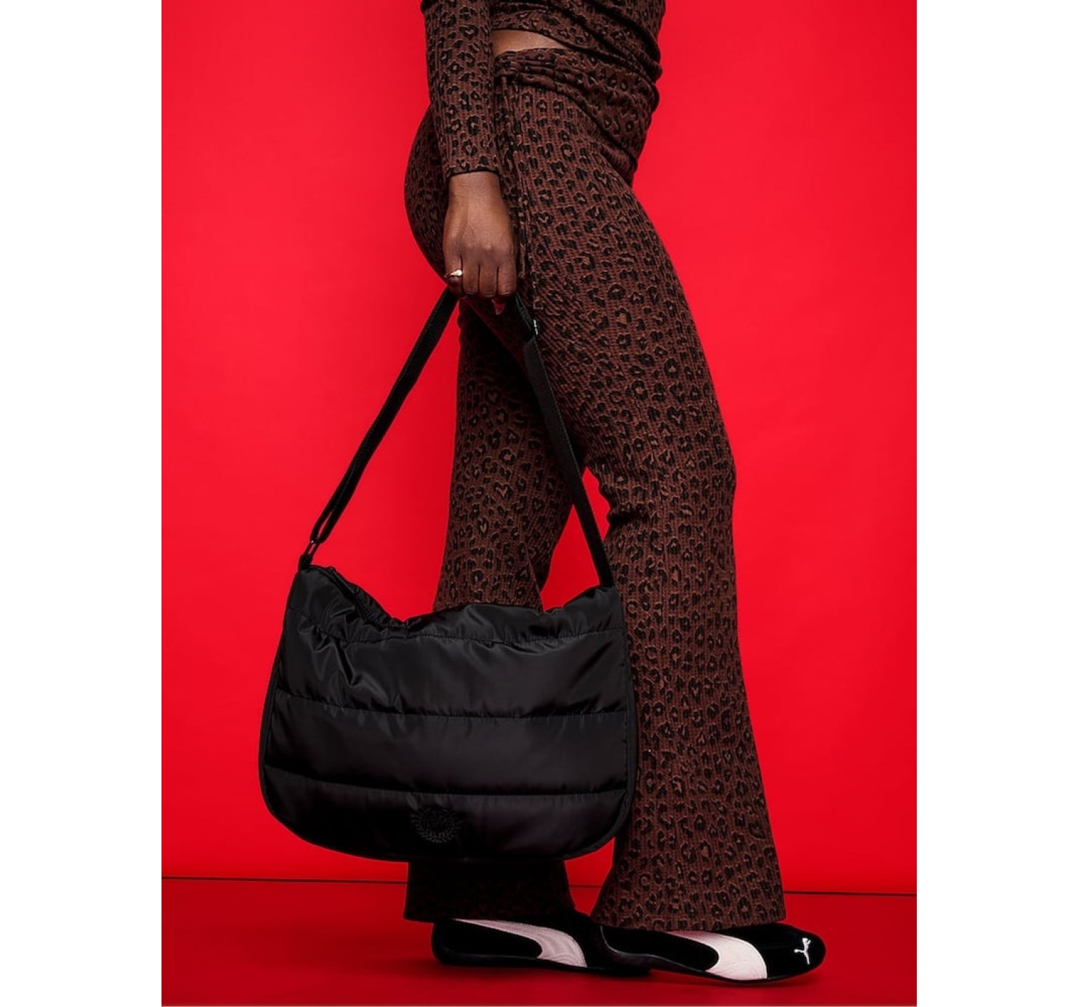 Сумка Black Quilted Puffer Slouch Bag